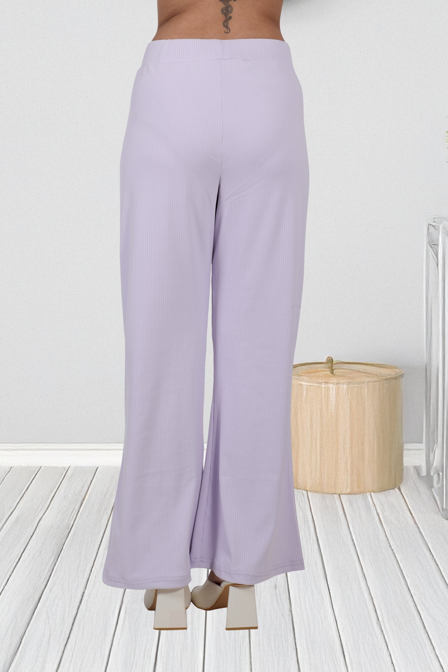 Lavender Ribbed Lounge Pants – Ultra-Comfortable Relaxed Fit