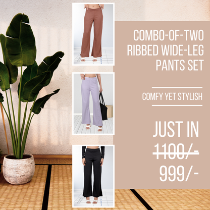 Combo - Buy any two Black, Brown or levender Wide-Leg pants duo